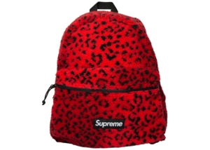 Supreme Leopard Fleece Backpack Rood