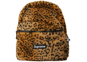 Supreme Leopard Fleece Backpack Geel