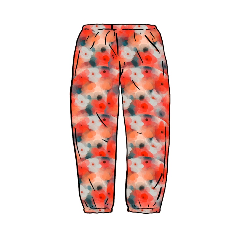 Supreme Liberty Floral Belted Pant Rood