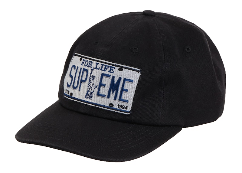 Supreme License Plate 6-Panel Zwart