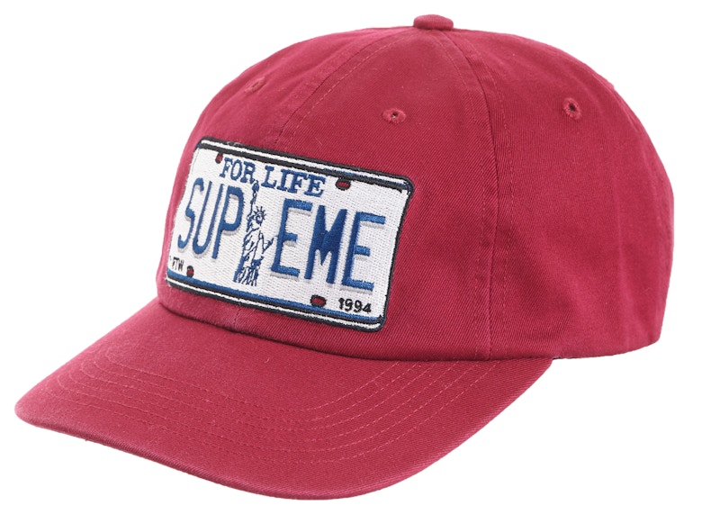 Supreme License Plate 6-Panel Cranberry