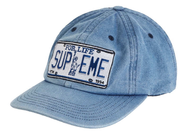 Supreme License Plate 6-Panel Blauw