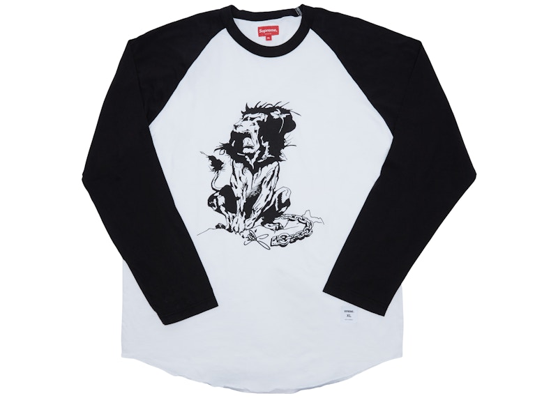 Supreme Lion Raglan Baseball Top Zwart