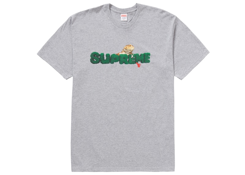 Supreme Lizard Tee Heather Grijs