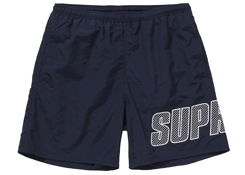 Supreme Logo Applique Water Short Blauw
