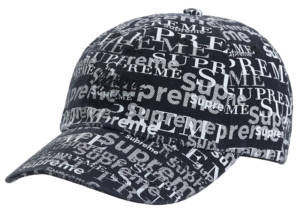 Supreme Logo Pattern 6-Panel Zwart
