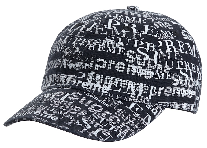 Supreme Logo Pattern 6-Panel Zwart