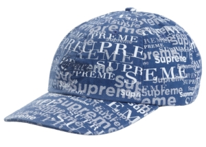 Supreme Logo Pattern 6-Panel Light Marineblauw