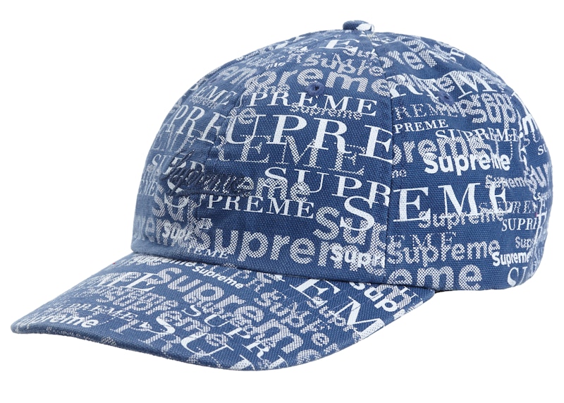 Supreme Logo Pattern 6-Panel Light Marineblauw