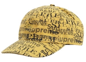 Supreme Logo Pattern 6-Panel Geel