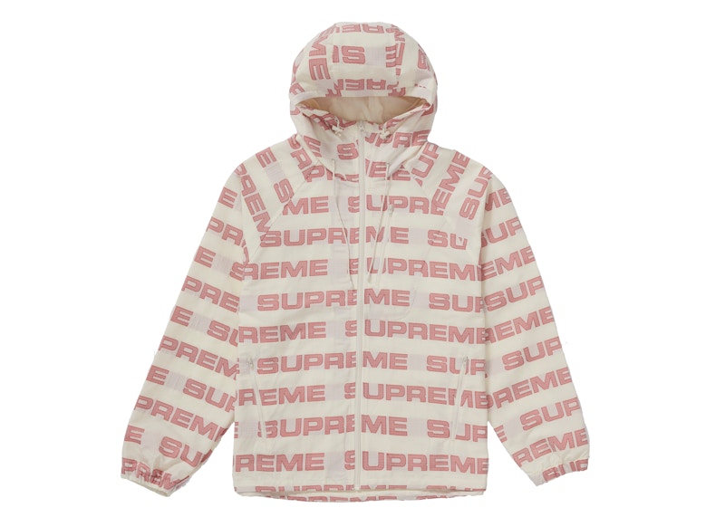Supreme Logo Ripstop Hooded Track Jacket Natural