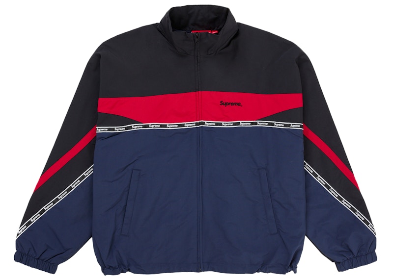 Supreme Logo Taping Track Jacket Blauw