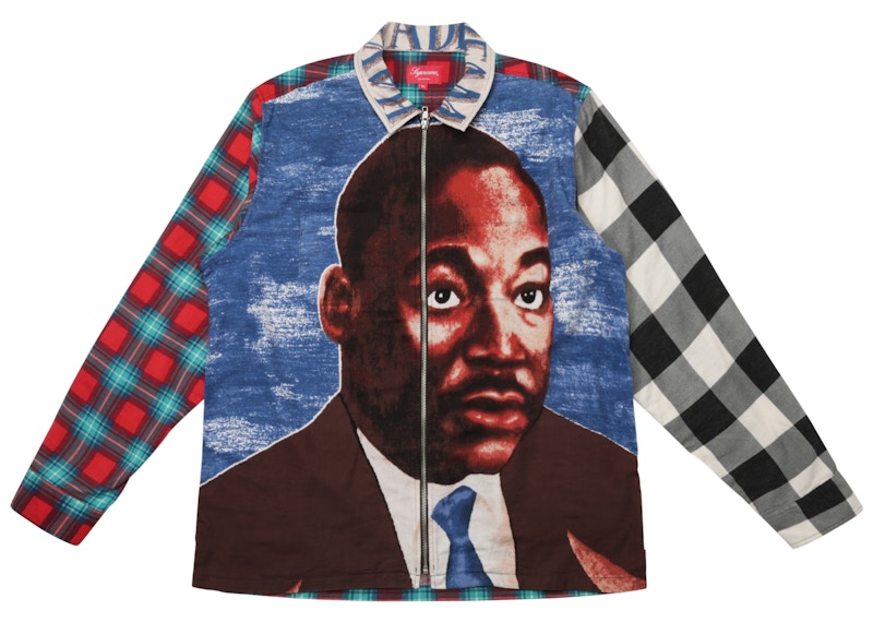 Supreme MLK Zip Up Flannel Shirt Multicolor