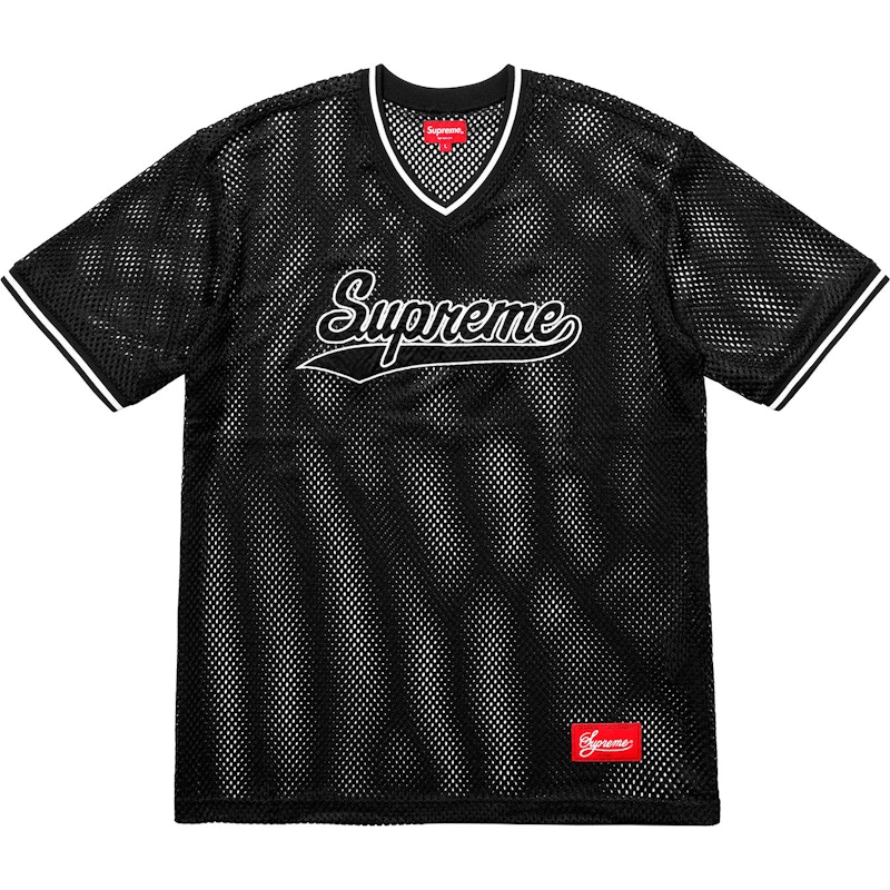 Supreme Mesh Baseball Top Zwart