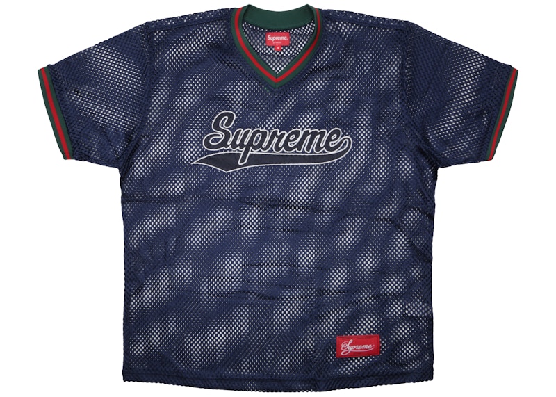 Supreme Mesh Baseball Top Blauw
