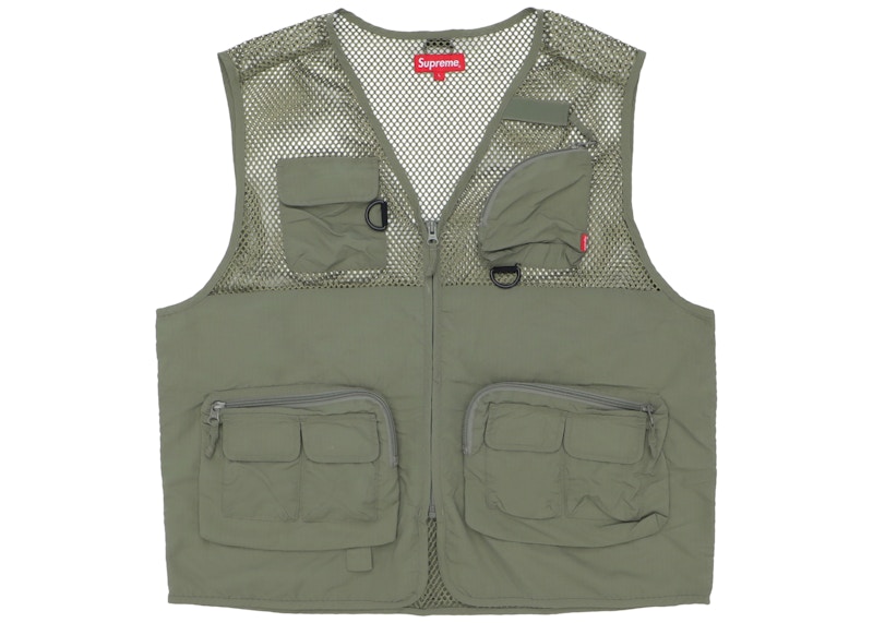 Supreme Mesh Cargo Vest Light Olijf
