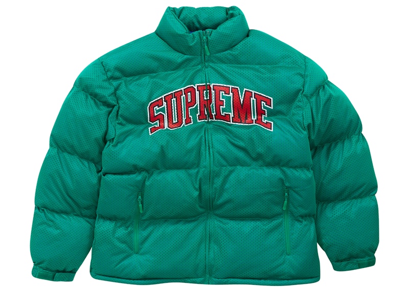 Supreme Mesh Jersey Puffer Jacket Groen