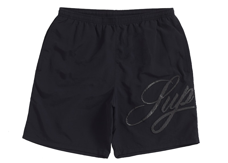 Supreme Mesh Script Water Short Zwart