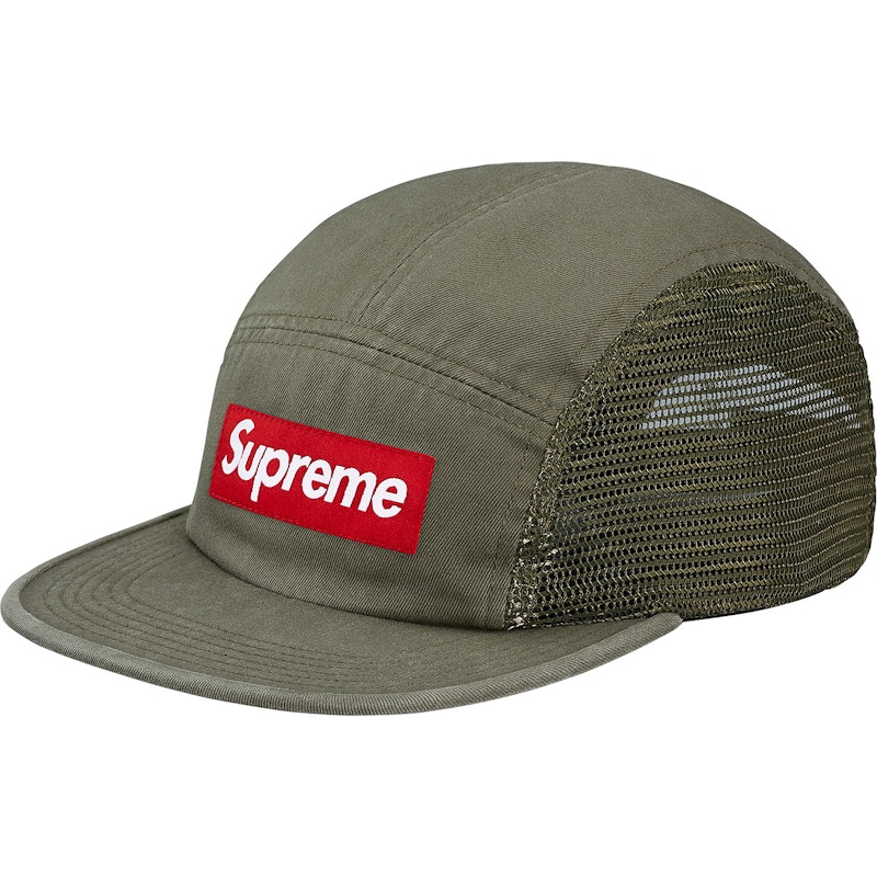 Supreme Mesh Side Panel Camp Cap Olijf