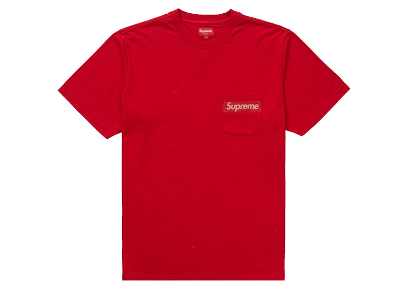 Supreme Mesh Stripe Pocket Tee Rood