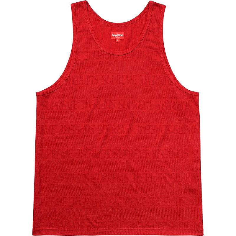 Supreme Mesh Stripe Tank Top Rood
