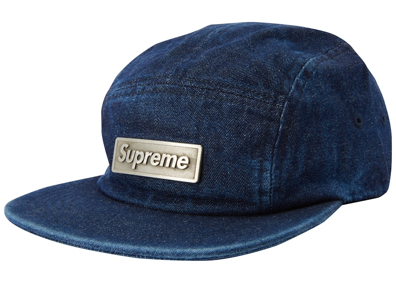 Supreme Metal Plate Camp Cap Blauw
