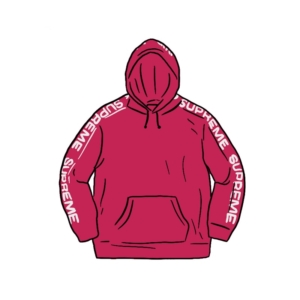 Supreme Metallic Rib Hooded Sweatshirt Fuschia