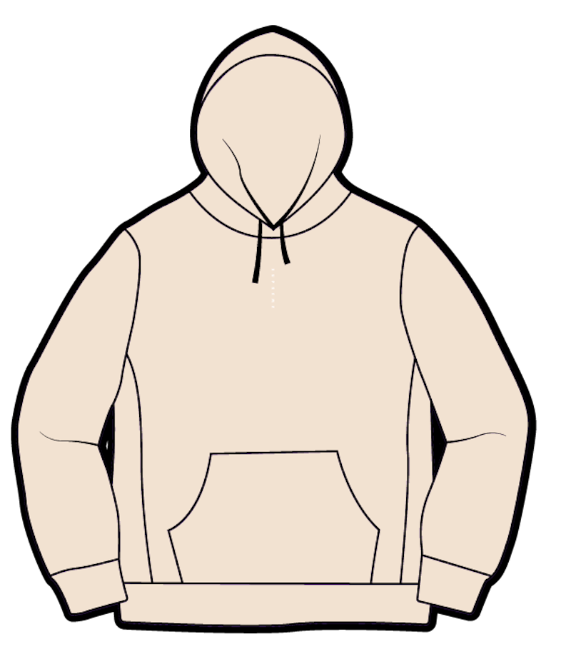 Supreme Micro Logo Hooded Sweatshirt Natural