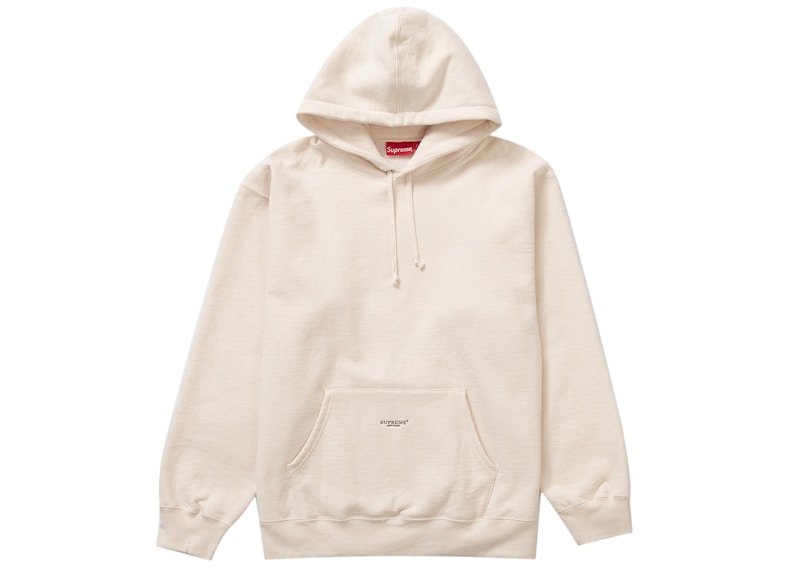 Supreme Micro Logo Hooded Sweatshirt Natural