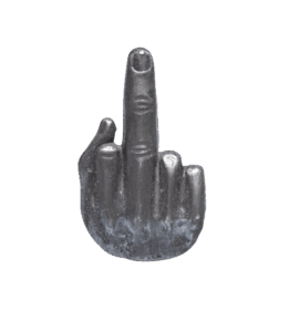 Supreme Middle Finger Pin Zilver