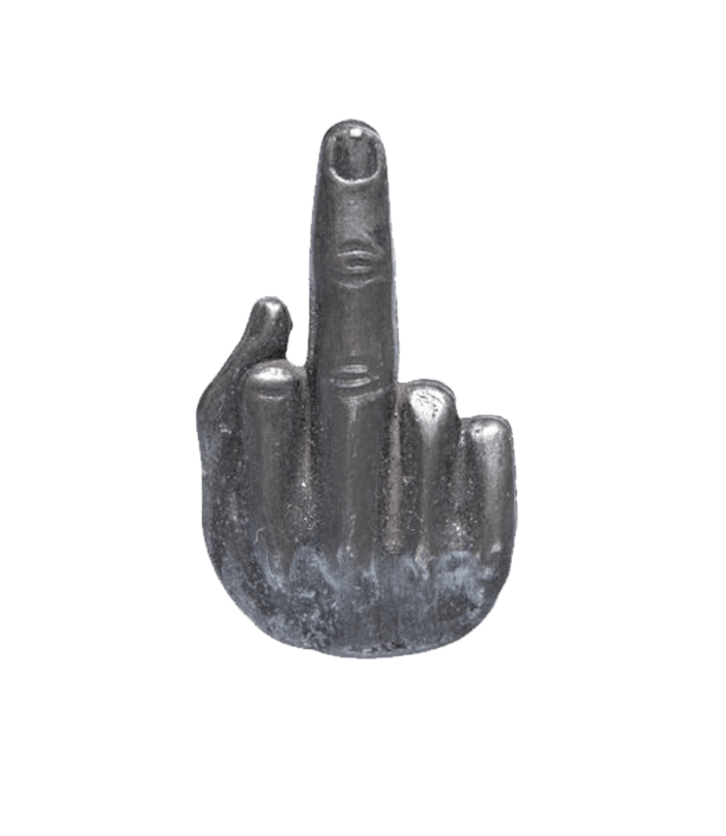 Supreme Middle Finger Pin Zilver