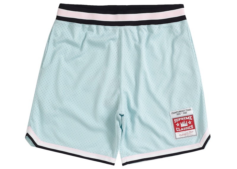 Supreme Mitchell & Ness Basketball Short Light Blauw
