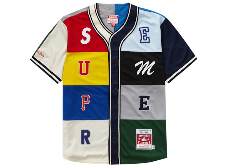 Supreme Mitchell & Ness Patchwork Baseball Jersey Multicolor