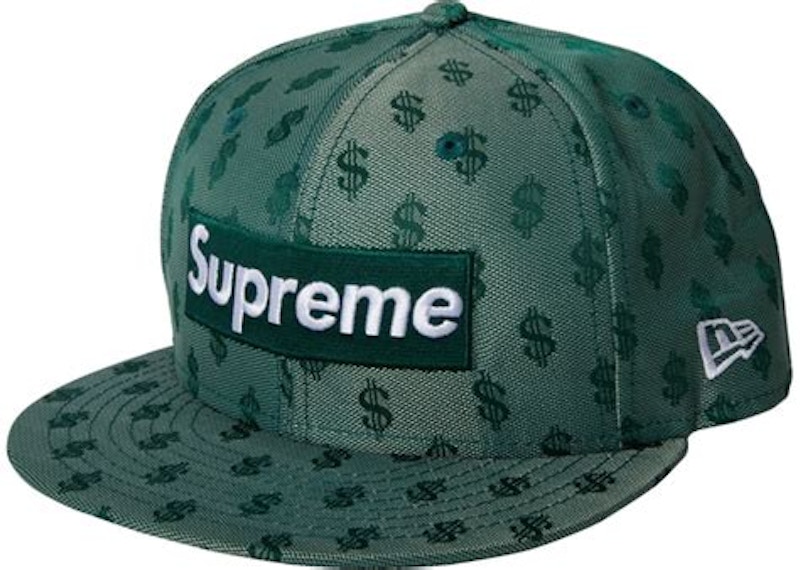 Supreme Monogram Box Logo New Era Groen