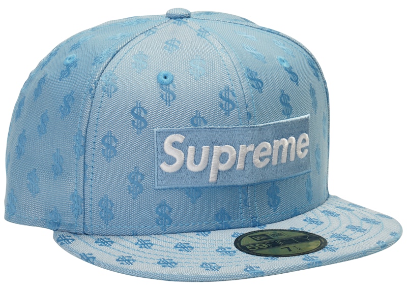 Supreme Monogram Box Logo New Era Light Blauw