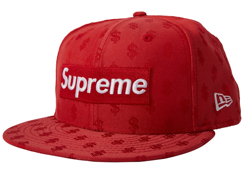 Supreme Monogram Box Logo New Era Rood
