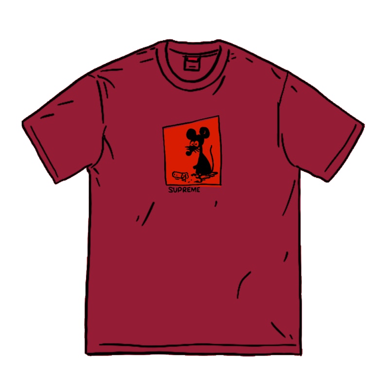Supreme Mouse Tee Cardinal