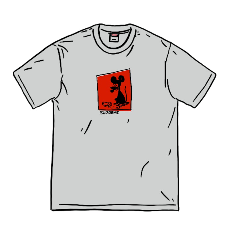 Supreme Mouse Tee Heather Grijs