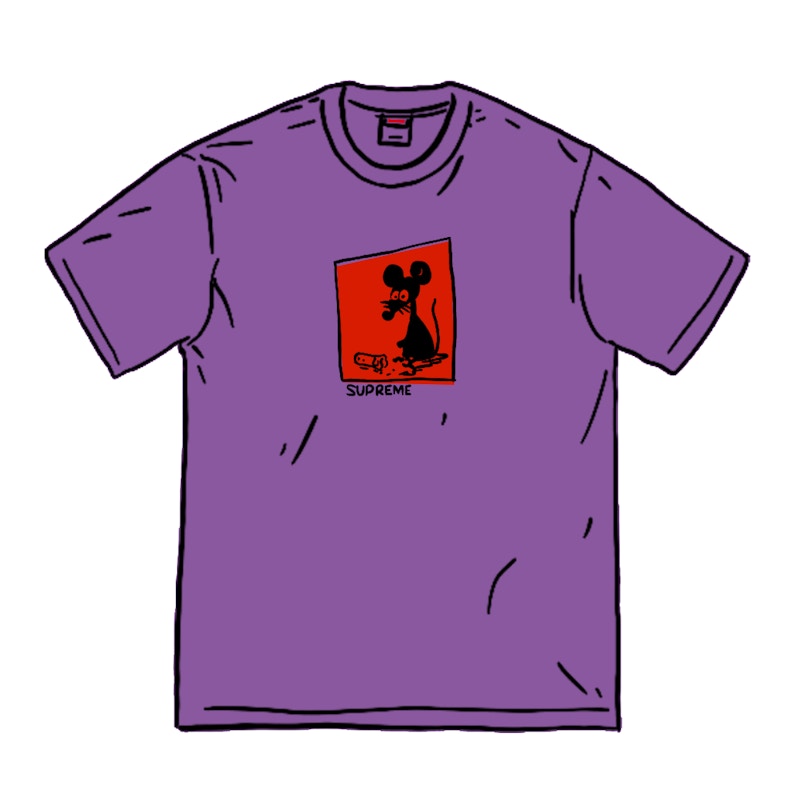 Supreme Mouse Tee Paars