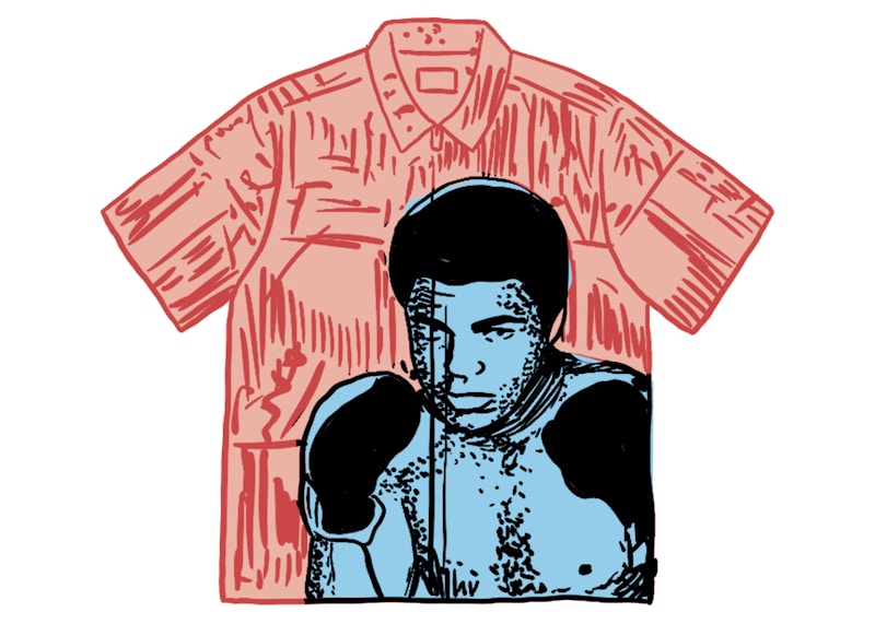 Supreme Muhammad Ali Zip Up S/S Shirt Rood