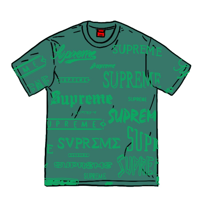 Supreme Multi Logo Tee Dark Turquoise