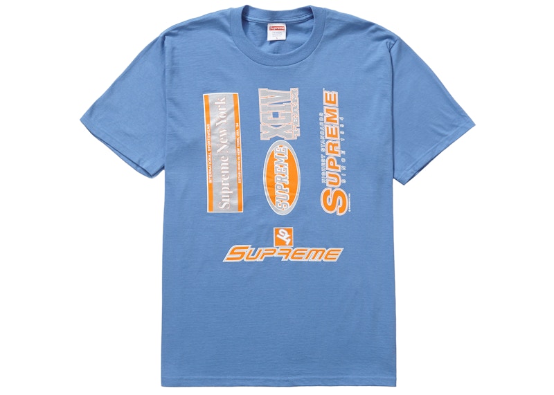 Supreme Multi Logos Tee Dusty Light Royal