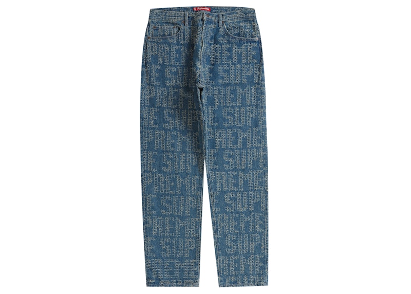 Supreme Needle Punch Regular Jean Washed Blauw