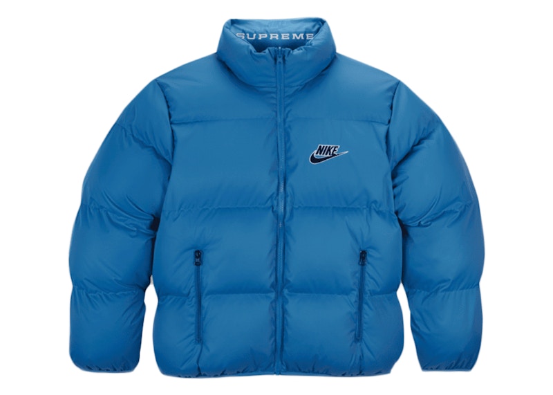 Supreme Nike Reversible Puffy Jacket Blauw