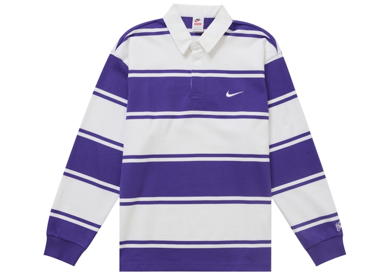 Supreme Nike Stripe Rugby Paars
