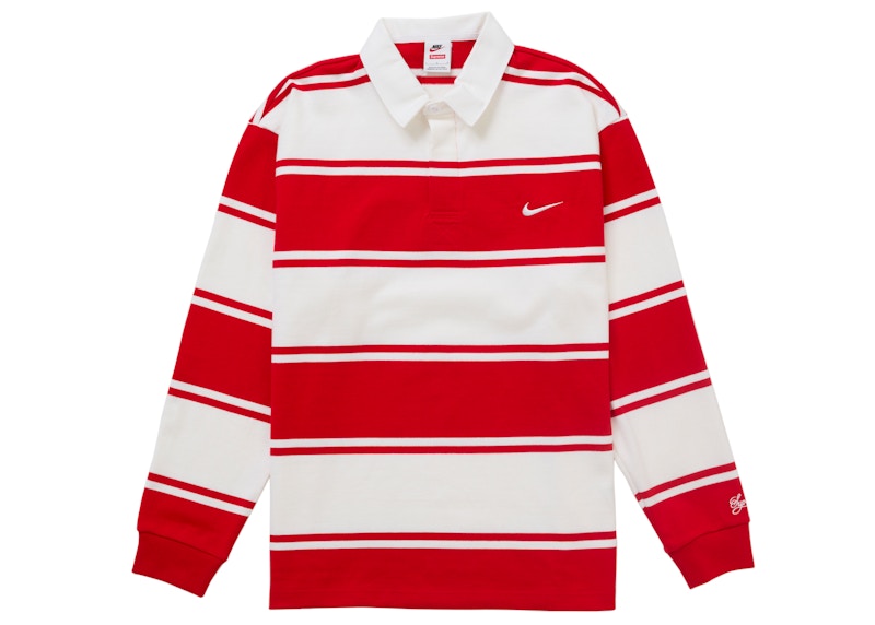Supreme Nike Stripe Rugby Rood