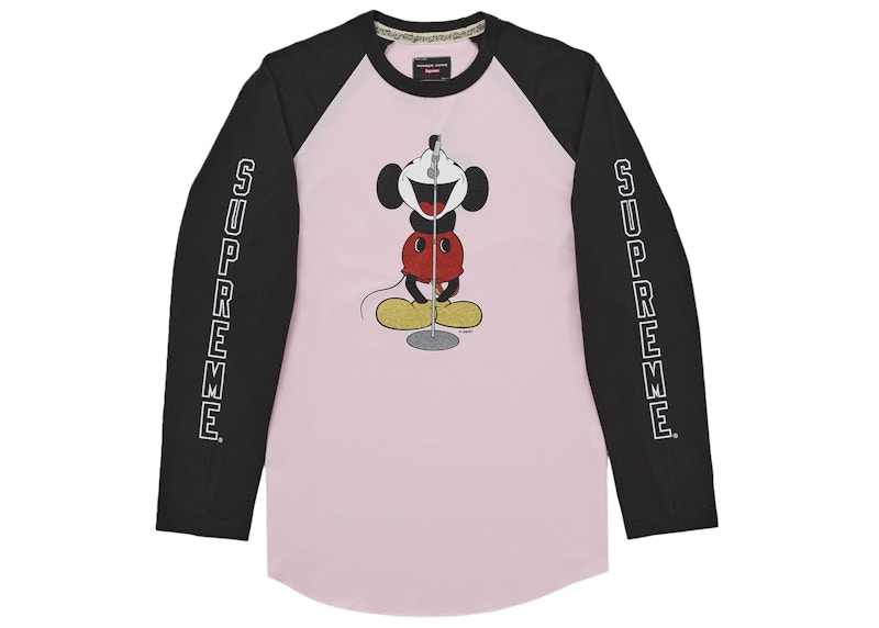 Supreme Number ine Mickey Raglan /S Top Roze