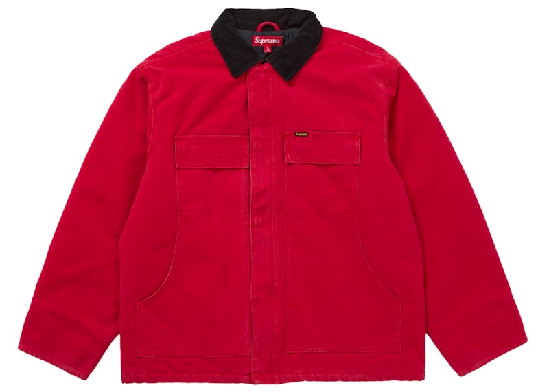 Supreme Old English Canvas Work Jacket Rood