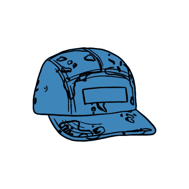 Supreme Overdyed Camo Camp Cap Blauw