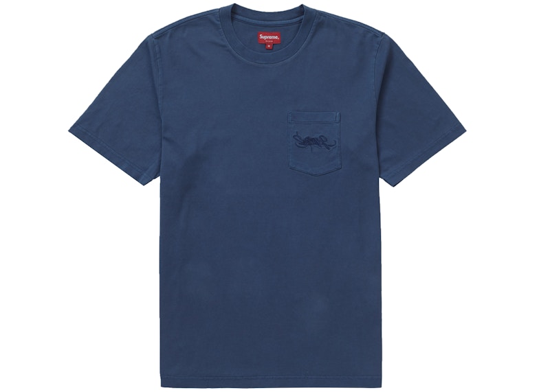 Supreme Overdyed Pocket Tee Blauw